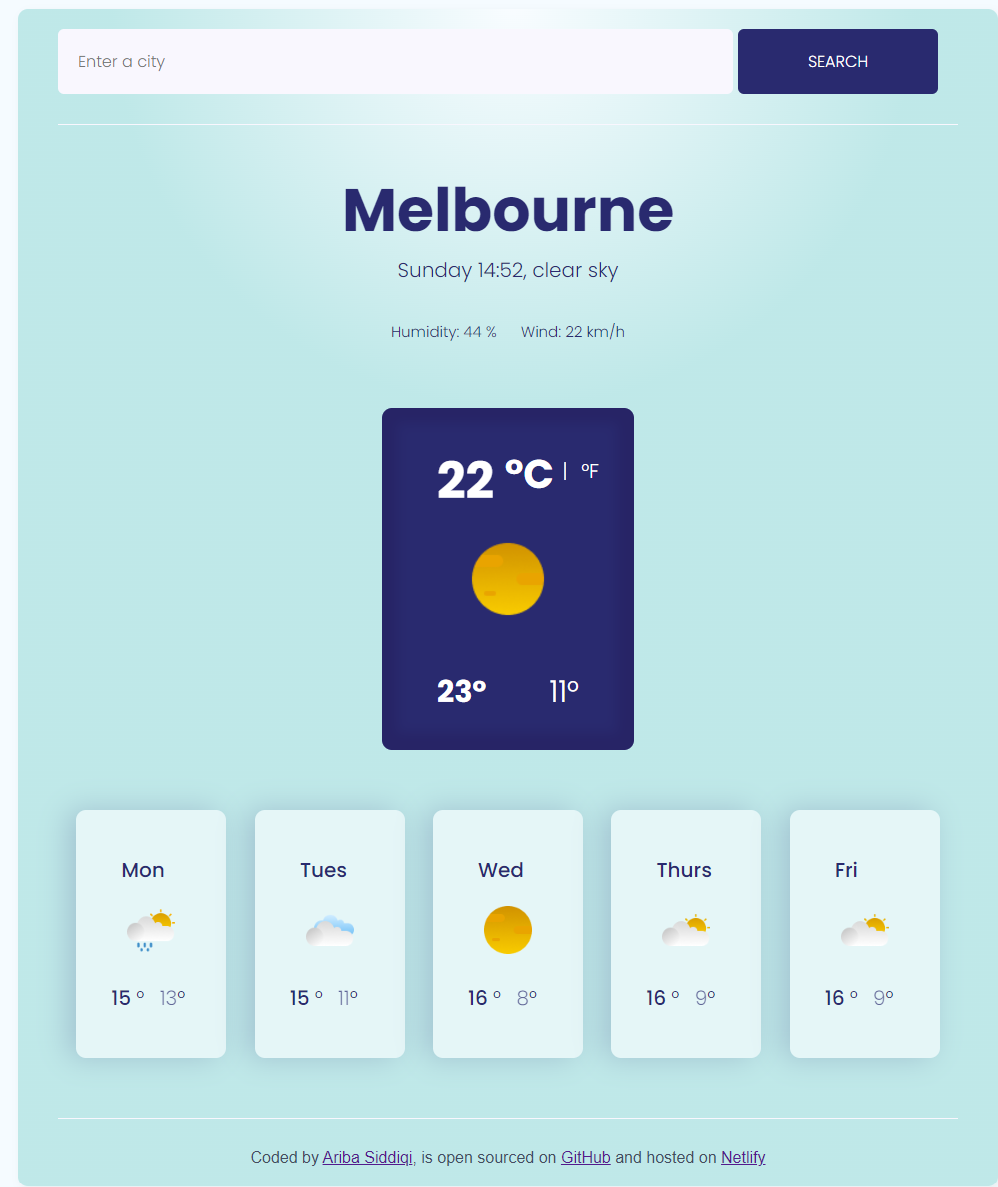 Weather App with Vanilla JS